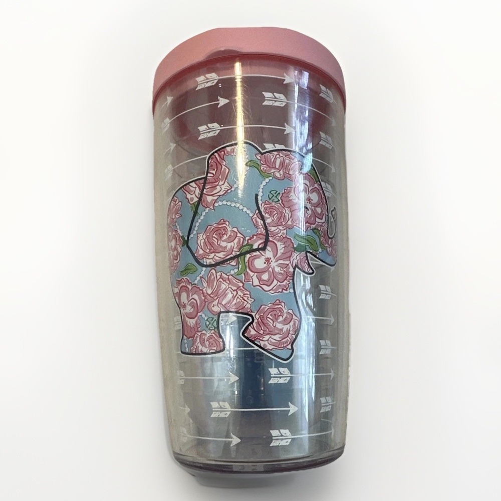 Tervis Tumbler 16 oz Simply Southern Floral Elephant Arrows Pink Travel Lid